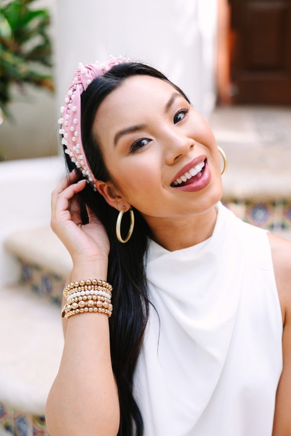 Send Your Love Light Pink Pearl Headband Online Hot Sale - Image 2
