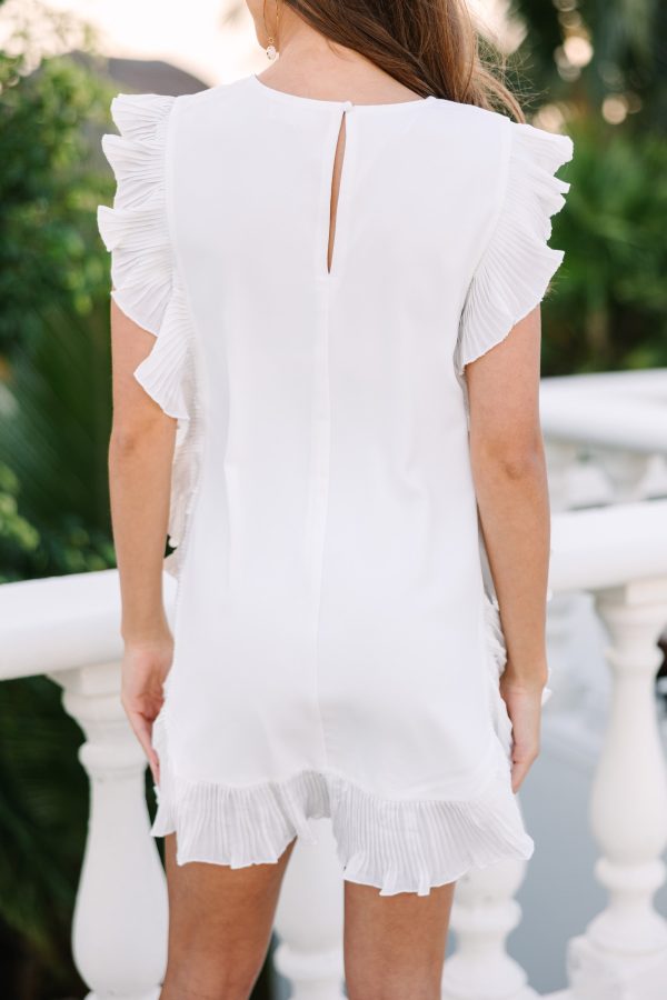Here For Love White Ruffed Dress Hot on Sale - Image 4