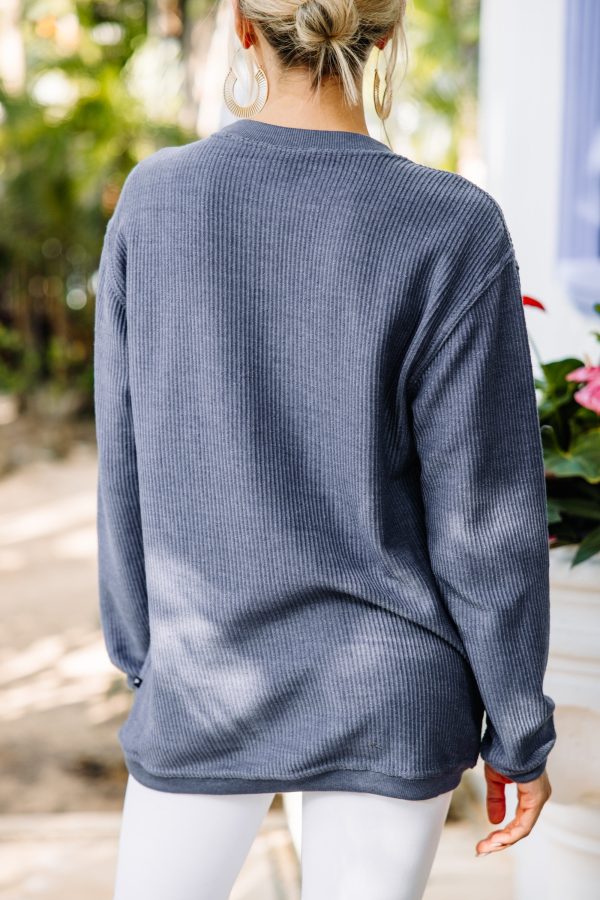 Let s Travel Corded Navy Blue Sweatshirt on Sale - Image 3