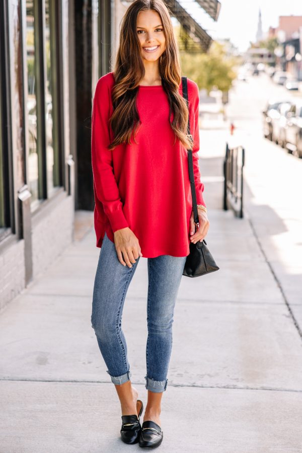 Good Girl Gone Lipstick Red Classic Tunic Online now - Image 2