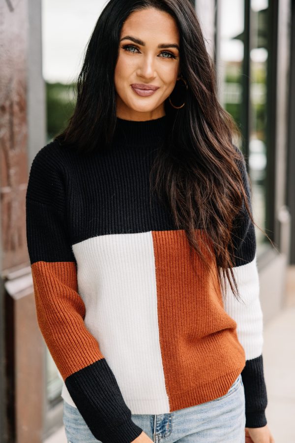 More To Love Black Colorblock Sweater Hot on Sale