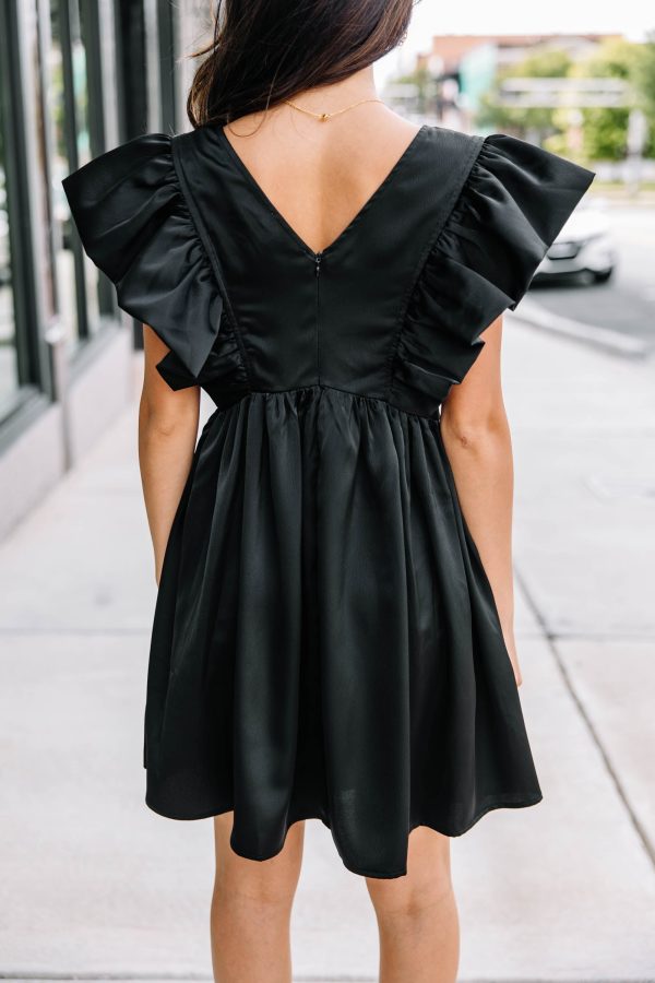 Find You Well Black Ruffled Dress For Discount - Image 3