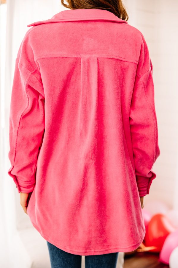 What I Like Candy Pink Fleece Shacket on Sale - Image 3