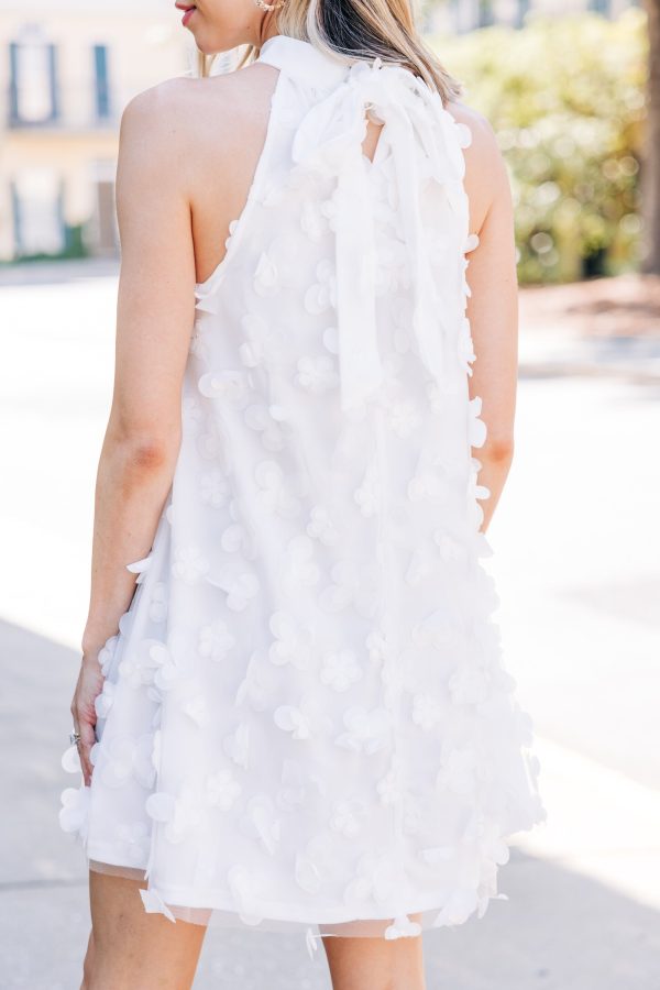 Fly Away White Textured Dress Online Sale - Image 3