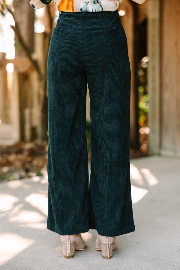 All Over It Hunter Green Corduroy Pants For Sale - Image 3