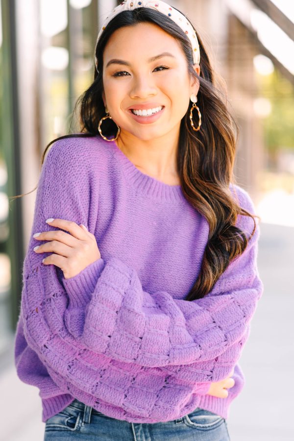 Feeling Close To You Orchid Purple Textured Sweater Fashion