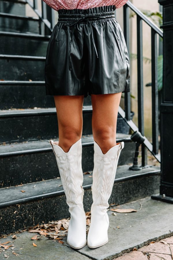 You Got This Black Faux Leather Shorts For Discount