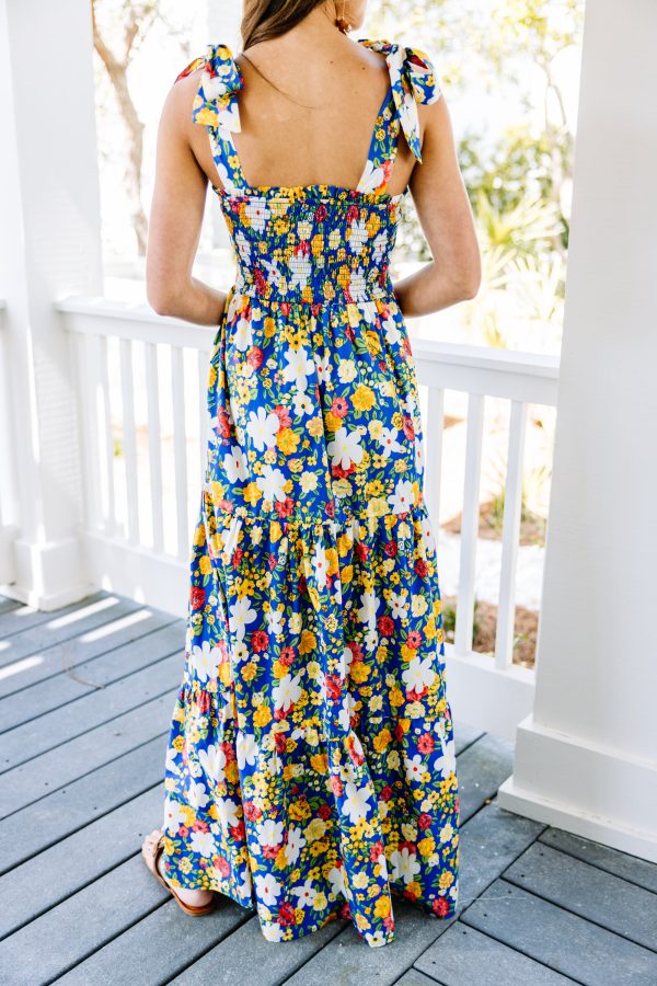 In Your World Navy Blue Floral Maxi Dress Cheap - Image 3