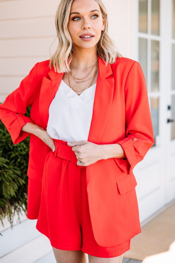 Born Bold Tomato Red Blazer Fashion