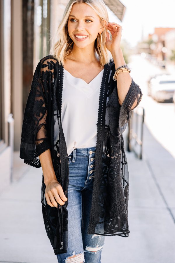 This Is It Black Lace Kimono Online Sale