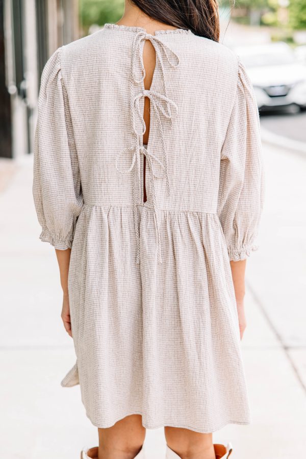 Open Your Heart Brown Cotton Dress Cheap - Image 3