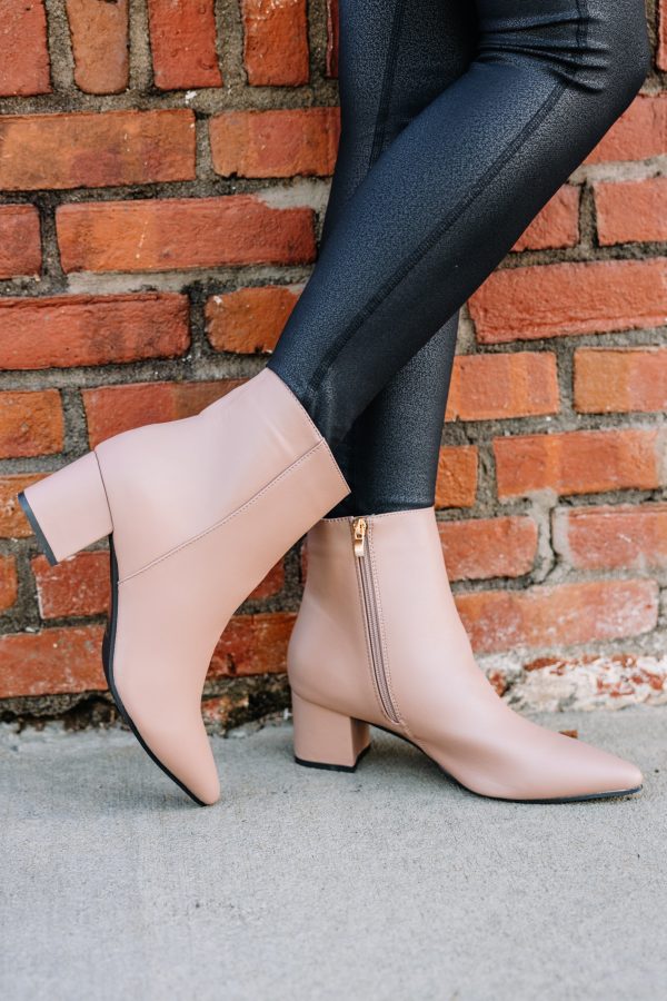 Take A Day Taupe Brown Booties Online Hot Sale