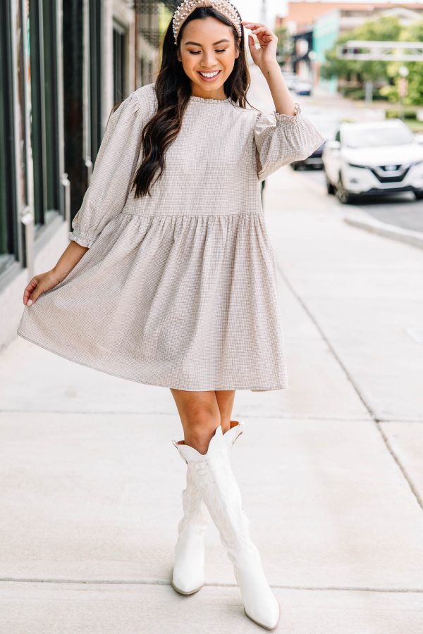 Open Your Heart Brown Cotton Dress Cheap - Image 2