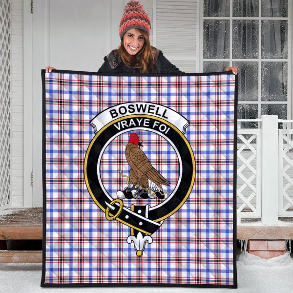 Boswell Modern Tartan Crest Quilt Cheap