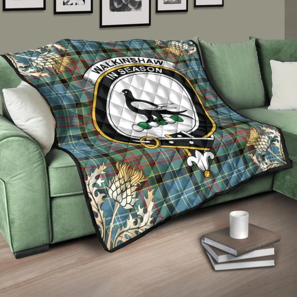 Walkinshaw Tartan Crest Premium Quilt - Gold Thistle Style Supply - Image 3