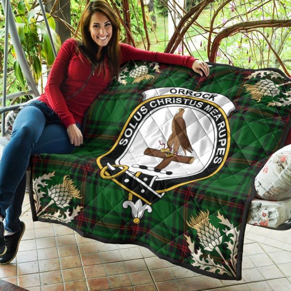 Orrock Tartan Crest Premium Quilt - Gold Thistle Style Hot on Sale - Image 5