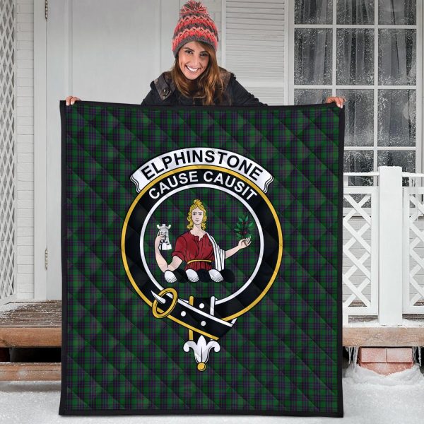 Elphinstone Tartan Crest Quilt on Sale
