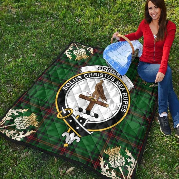 Orrock Tartan Crest Premium Quilt - Gold Thistle Style Hot on Sale - Image 4