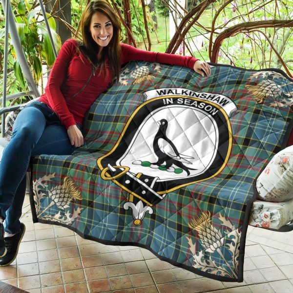 Walkinshaw Tartan Crest Premium Quilt - Gold Thistle Style Supply - Image 5