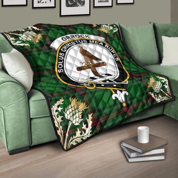 Orrock Tartan Crest Premium Quilt - Gold Thistle Style Hot on Sale - Image 3